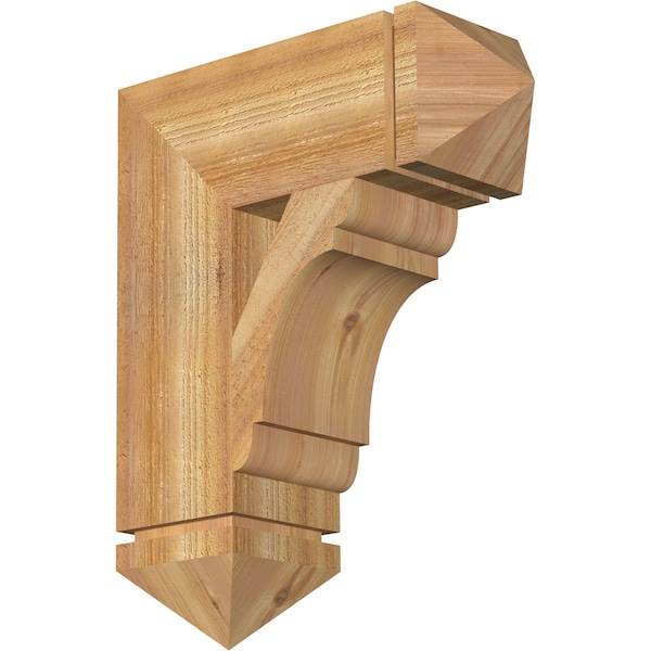 Ekena Millwork Olympic Arts & Crafts Rough Sawn Bracket, Western Red Cedar, 6"W x 18"D x 22"H BKT06X18X22OLY03RWR - main